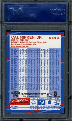 1998 Fleer Tradition Decade of Excellence #12 Cal Ripken PSA 10 #16511177 - Back