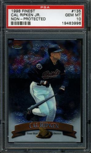 1998 Finest No-Protectors Refractors [Error] #135 Cal Ripken [No refractive coating] PSA 10 #19483996