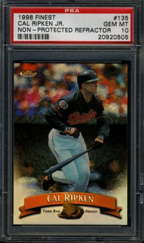 1998 Finest No-Protectors [Error] #135 Cal Ripken [Has refractive coating] PSA 10 #19483996