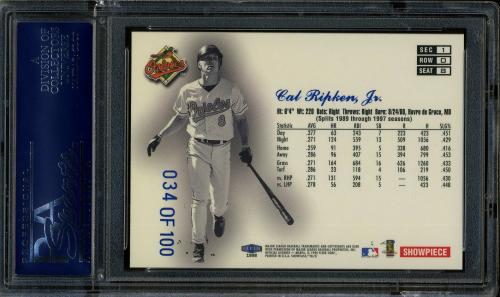 1998 Flair Showcase Legacy Collection Row 0 #8 Cal Ripken PSA 10 #21239347 - Back