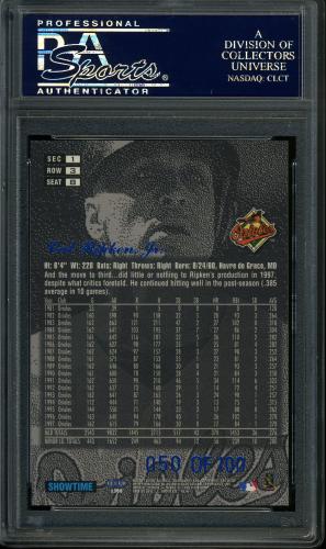 1998 Flair Showcase Legacy Collection Row 3 #8 Cal Ripken PSA 10 #23529653 - Back