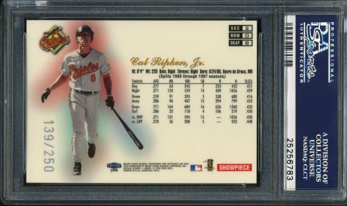 1998 Flair Showcase Row 0 #8 Cal Ripken PSA 10 #25256783 - Back