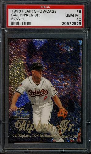 1998 Flair Showcase Row 1 #8 Cal Ripken PSA 10 #20572579