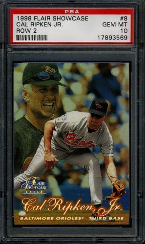 1998 Flair Showcase Row 2 #8 Cal Ripken PSA 10 #17893569