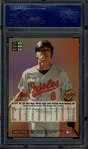 1998 Flair Showcase Row 2 #8 Cal Ripken PSA 10 #17893569 - Back