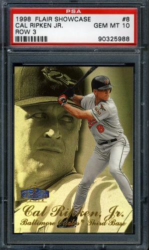 1998 Flair Showcase Row 3 #8 Cal Ripken PSA 10 #90325988