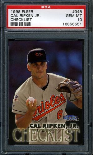 1998 Fleer Tradition #348 Cal Ripken CL PSA 10 #16856551