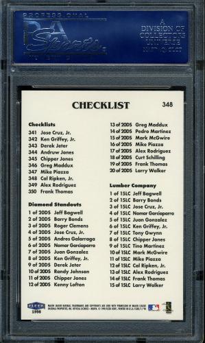 1998 Fleer Tradition #348 Cal Ripken CL PSA 10 #16856551 - Back