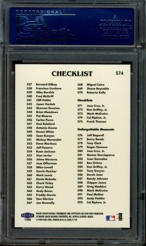 1998 Fleer Tradition #574 Cal Ripken CL PSA 10 #20218494 - Back