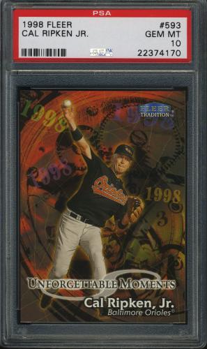 1998 Fleer Tradition #593 Cal Ripken UM PSA 10 #22374170