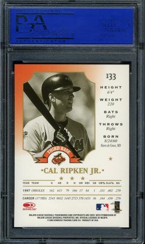 1998 Leaf #133 Cal Ripken PSA 10 #90192004 - Back