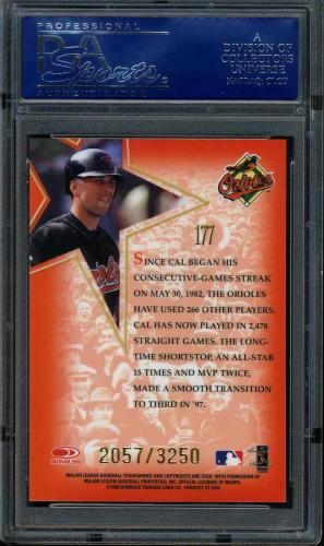 1998 Leaf Fractal Materials #177 Cal Ripken GLS PX PSA 10 #16130834 - Back