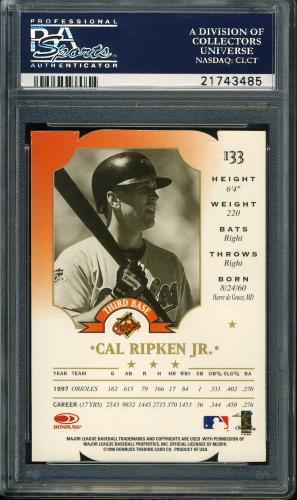 1998 Leaf Fractal Matrix Die Cuts #133 Cal Ripken GX PSA 10 #21743485 - Back