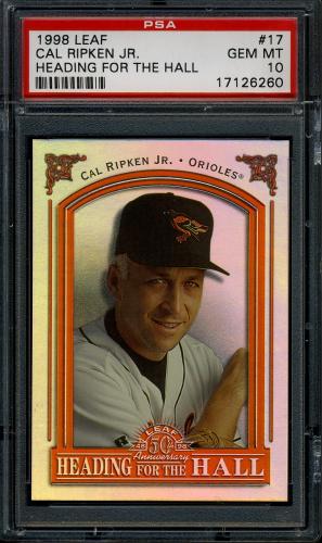 1998 Leaf Heading for the Hall #17 Cal Ripken PSA 10 #17126260