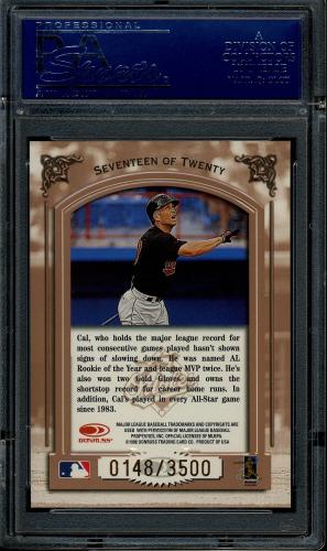 1998 Leaf Heading for the Hall #17 Cal Ripken PSA 10 #17126260 - Back
