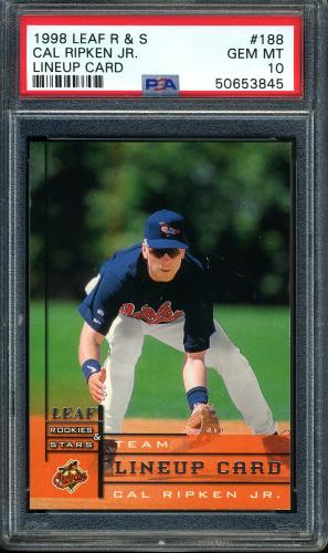 1998 Leaf Rookies and Stars #188 Cal Ripken TLU SP PSA 10 #50653845