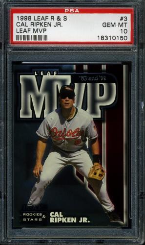 1998 Leaf Rookies and Stars Leaf MVP's #3 Cal Ripken PSA 10 #18310150