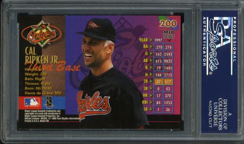 1998 Metal Universe #200 Cal Ripken PSA 10 #24075017 - Back