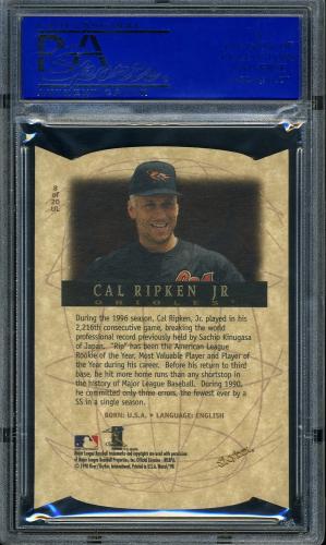 1998 Metal Universe Universal Language #8 Cal Ripken PSA 10 #30763349 - Back