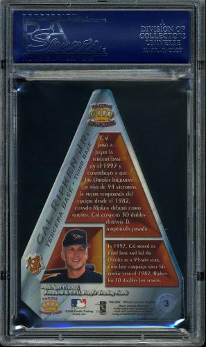 1998 Pacific Cramer's Choice #3 Cal Ripken PSA 10 #30980300 - Back
