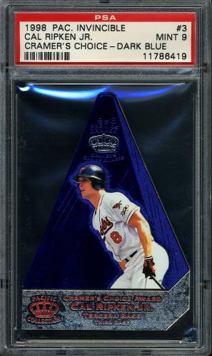1998 Pacific Invincible Cramer's Choice Dark Blue #3 Cal Ripken PSA 9 #11786419