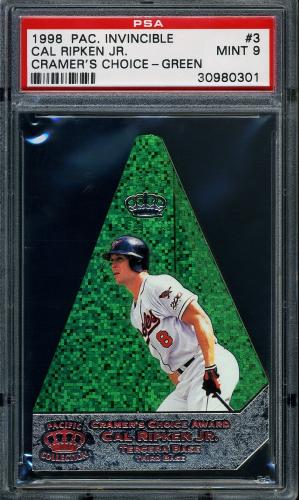 1998 Pacific Invincible Cramer's Choice Green #3 Cal Ripken PSA 9 #30980301