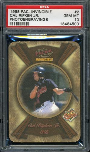 1998 Pacific Invincible Photoengravings #2 Cal Ripken PSA 10 #18484500
