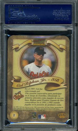 1998 Pacific Invincible Photoengravings #2 Cal Ripken PSA 10 #18484500 - Back