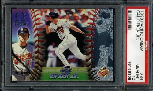 1998 Pacific Omega #34 Cal Ripken PSA 10 #16156398