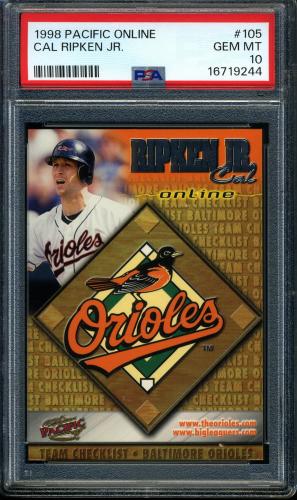 1998 Pacific Online #105 Cal Ripken TC PSA 10 #16719244
