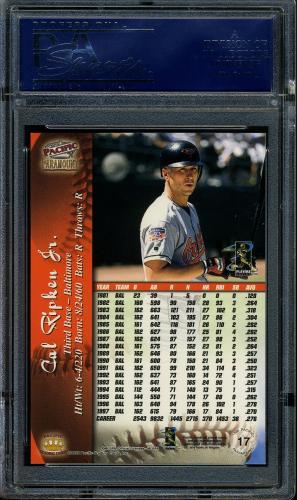 1998 Paramount #17 Cal Ripken PSA 10 #19722866 - Back