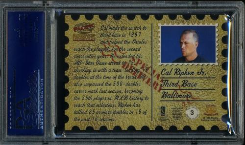 1998 Paramount Special Delivery #3 Cal Ripken PSA 10 #21123590 - Back