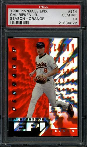 1998 Pinnacle Epix Season Orange #E14 Cal Ripken PSA 10 #21636822