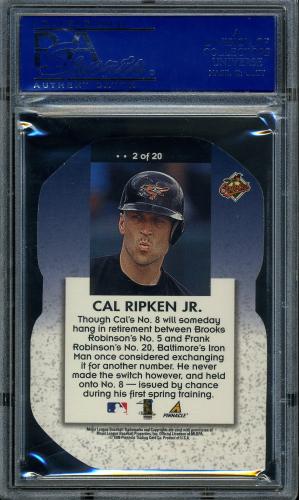 1998 Pinnacle Inside Behind the Numbers #2 Cal Ripken PSA 10 #06464641 - Back