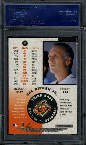 1998 Pinnacle Mint Bronze #18 Cal Ripken PSA 10 #17413996 - Back