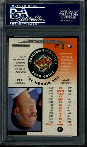 1998 Pinnacle Mint Silver #18 Cal Ripken PSA 10 #22736723 - Back