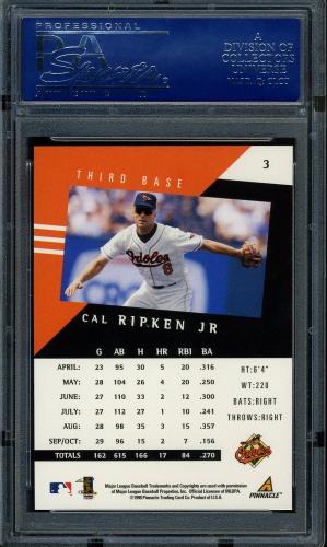 1998 Pinnacle Performers #003 Cal Ripken PSA 10 #16499528 - Back