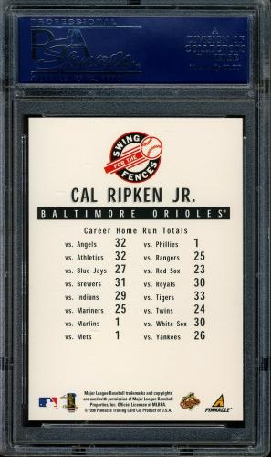 1998 Pinnacle Performers Swing for the Fences Shop Exchange #09 Cal Ripken PSA 10 #19745886 - Back