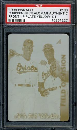 1998 Pinnacle Press Plates #183 C.Ripken/R.Alomar FV (Front - Yellow) PSA Authentic #16861227