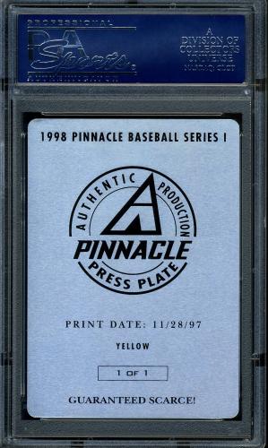 1998 Pinnacle Press Plates #183 C.Ripken/R.Alomar FV (Front - Yellow) PSA Authentic #16861227 - Back