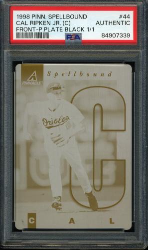 1998 Pinnacle Press Plates #S44 Cal Ripken SPELL C (Front - Black) PSA Authentic #84907339