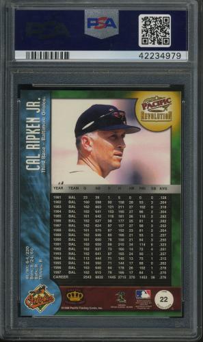 1998 Revolution #22 Cal Ripken PSA 10 #42234979 - Back