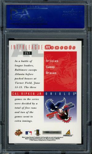 1998 Score #257 Cal Ripken IM PSA 10 #04488384 - Back