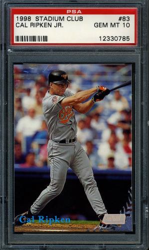 1998 Stadium Club #83 Cal Ripken PSA 10 #12330785