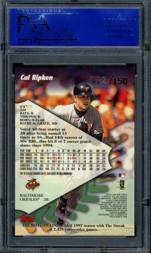 1998 Stadium Club One Of A Kind #83 Cal Ripken PSA 9 #30980317 - Back