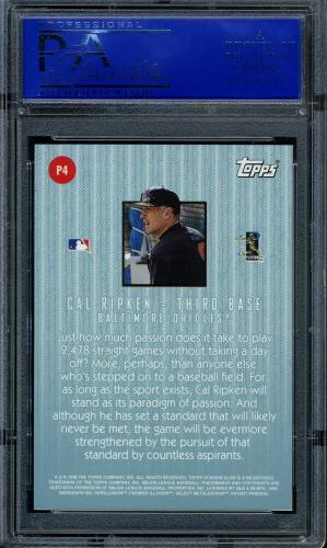 1998 Stadium Club Playing With Passion #P4 Cal Ripken PSA 10 #11786424 - Back
