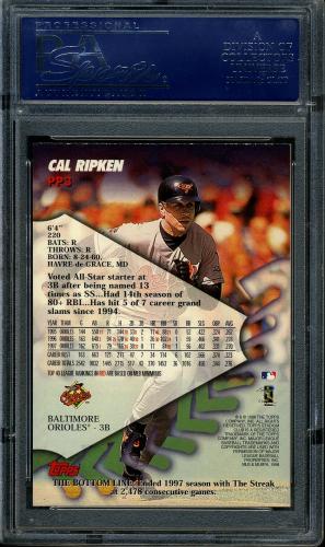 1998 Stadium Club Pre-Production #PP3 Cal Ripken, Jr. PSA 10 #19270925 - Back