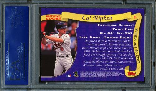 1998 Stadium Club Royal Court #RC6 Cal Ripken PSA 10 #16356855 - Back