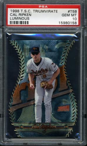 1998 Stadium Club Triumvirate Luminous #T05B Cal Ripken PSA 10 #15980158