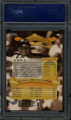 1998 Sports Illustrated Then and Now #040 Cal Ripken HIST PSA 10 #20315786 - Back